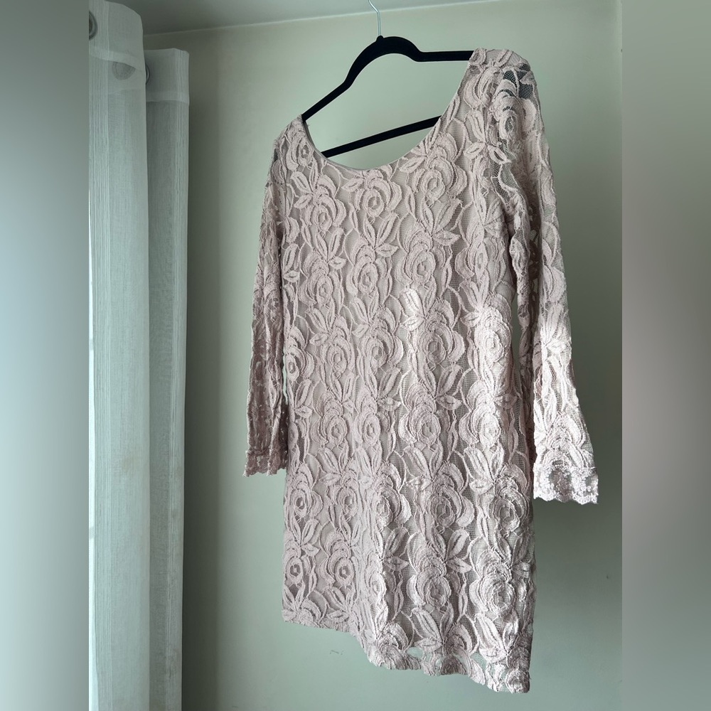 Xhilaration lace dress / tunic, mini dress. Dusty rose color, size: XXL. NWOT - Picture 5 of 9
